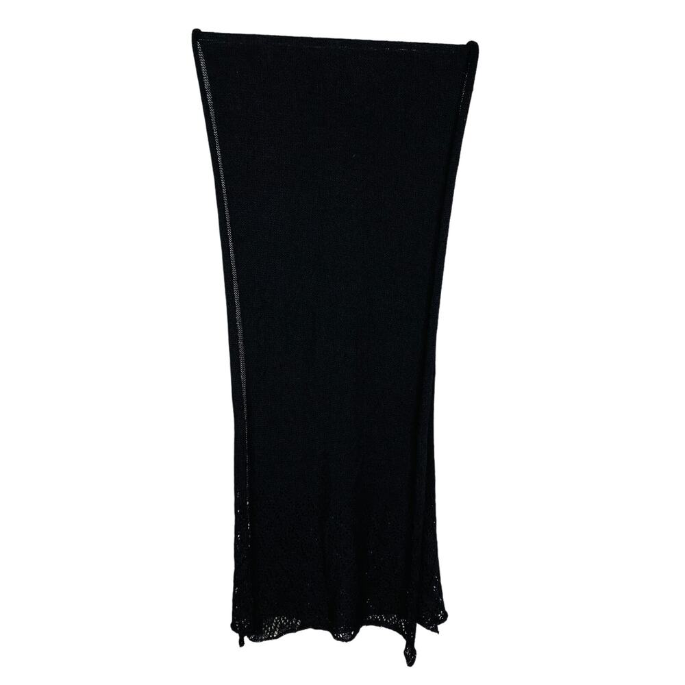 Liz Claiborne Scarf Wrap Black Crochet 78" x 24" New